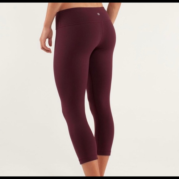 lululemon athletica Pants - Lululemon Wunder Under Crop Bordeaux Drama 4